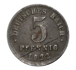 5 пфеннигов 1922 года G — Фото №1