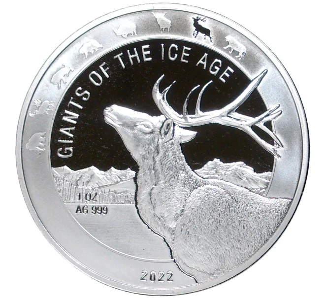 Монета 5 седи 2022 года Гана «Гиганты Ледникового периода — Северный олень» (Артикул M2-55527)