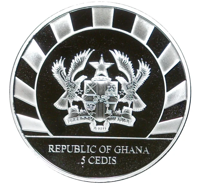 Монета 5 седи 2022 года Гана «Гиганты Ледникового периода — Северный олень» (Артикул M2-55527)