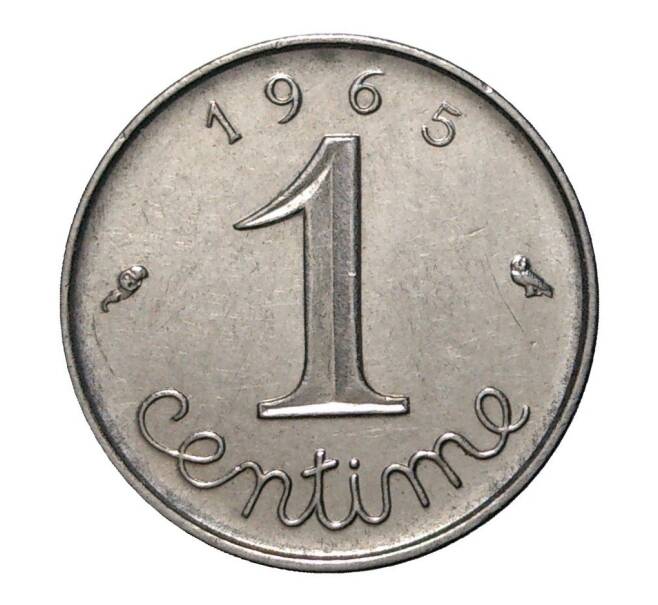 Монета 1 сантим 1965 года Франция (Артикул: M2-1939) — Фото №1