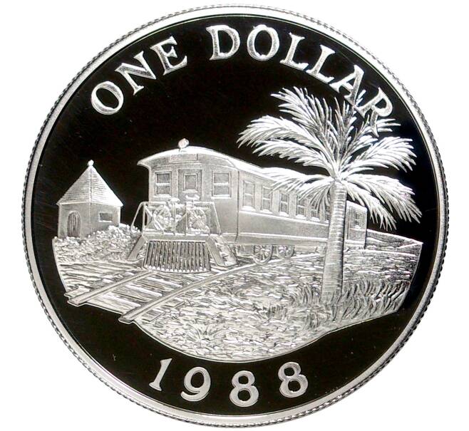 Монета 1 доллар 1988 года Бермудские острова «Железная дорога» (Артикул K11-5237)
