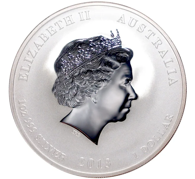 Монета 1 доллар 2013 года Австралия «Китайский гороскоп — Год змеи» (Лев в круге) (Артикул K11-5260)