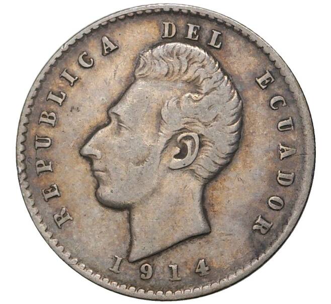 Монета 2 десимо 1914 года Эквадор (Артикул K11-5345)
