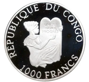 1000 франков 1997 года Республика Конго «Чемпионат мира по футболу 1998»