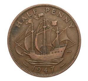 1/2 пенни 1947 года — Фото №1