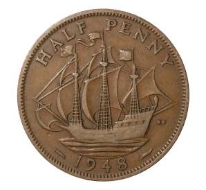 1/2 пенни 1948 года Великобритания — Фото №1