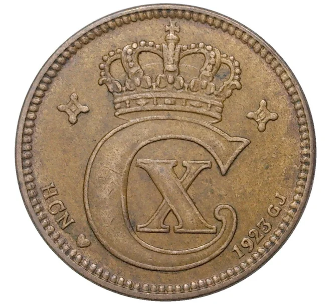 Монета 2 эре 1923 года Дания (Артикул K27-7713)