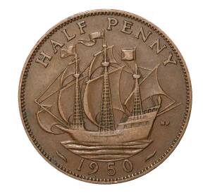 1/2 пенни 1950 года — Фото №1
