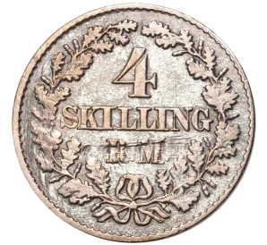 4 скиллинга 1856 года Дания