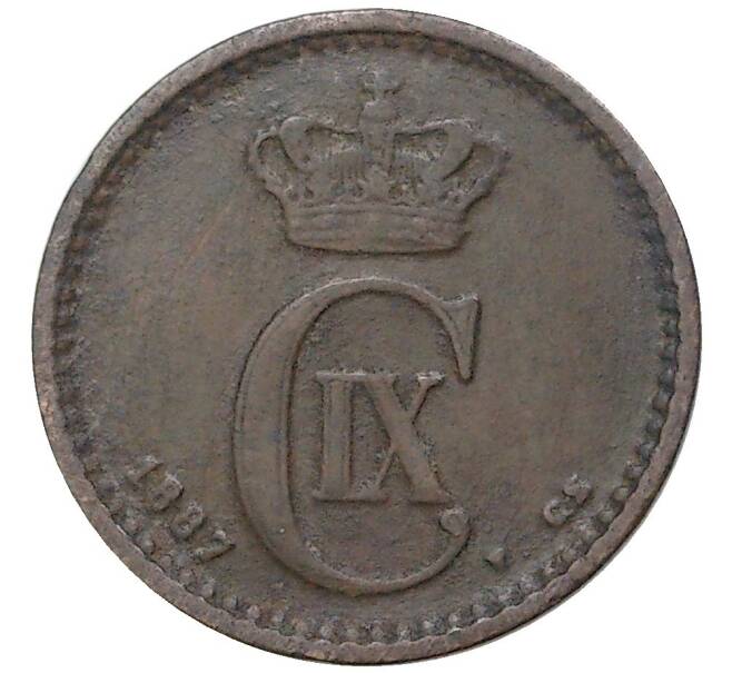 Монета 1 эре 1887 года Дания (Артикул K27-7736)