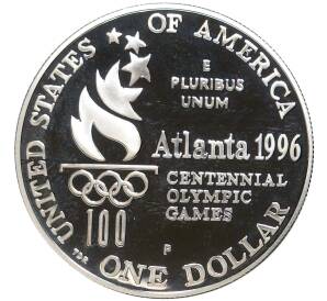 1 доллар 1996 года Р США «X летние Паралимпийские игры 1996 Атланте — Гонки на колясках»