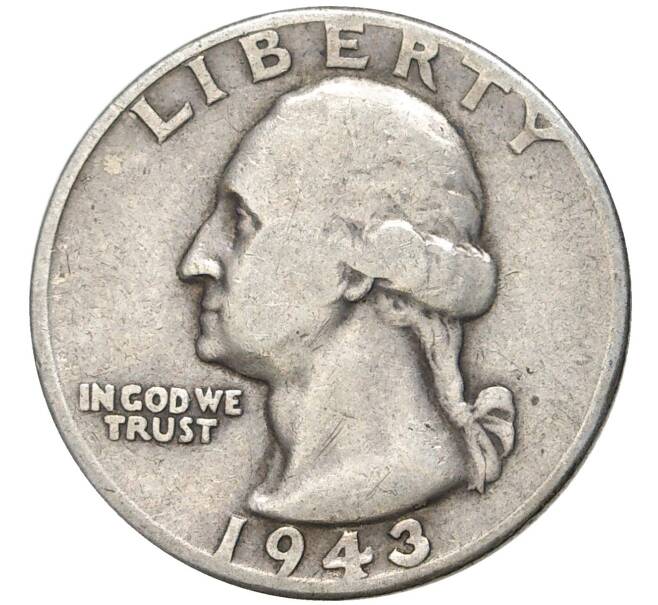 Монета 1/4 доллара (25 центов) 1943 года США (Артикул K11-5523)
