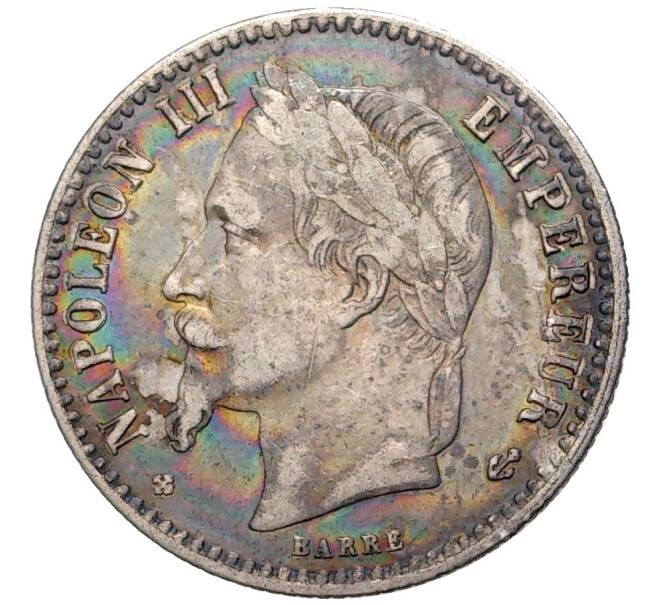 Монета 50 сантимов 1869 года ВВ Франция (Артикул K11-5555)