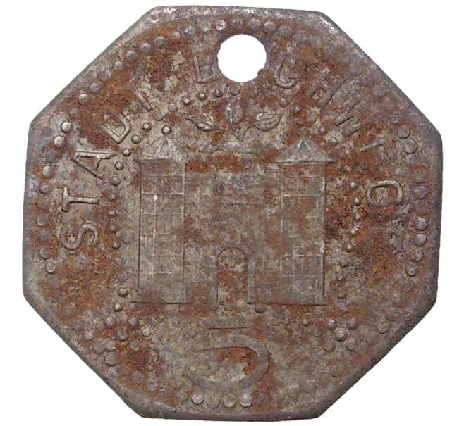 Монета 5 пфеннигов 1917 года Германия — город Эшвеге (Нотгельд) (Артикул K11-5559)