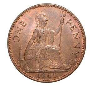 1 пенни 1965 года Великобритания — Фото №1
