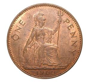 1 пенни 1966 года Великобритания — Фото №1