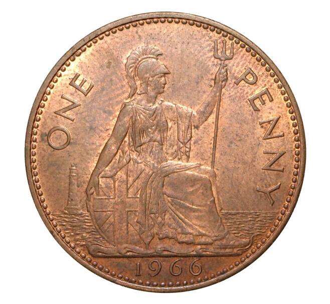 Монета 1 пенни 1966 года Великобритания (Артикул: M2-2034) — Фото №1
