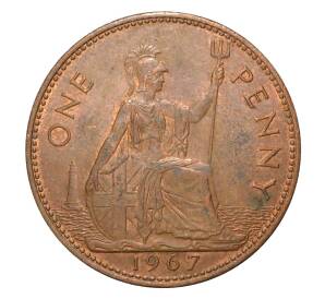 1 пенни 1967 года Великобритания — Фото №1