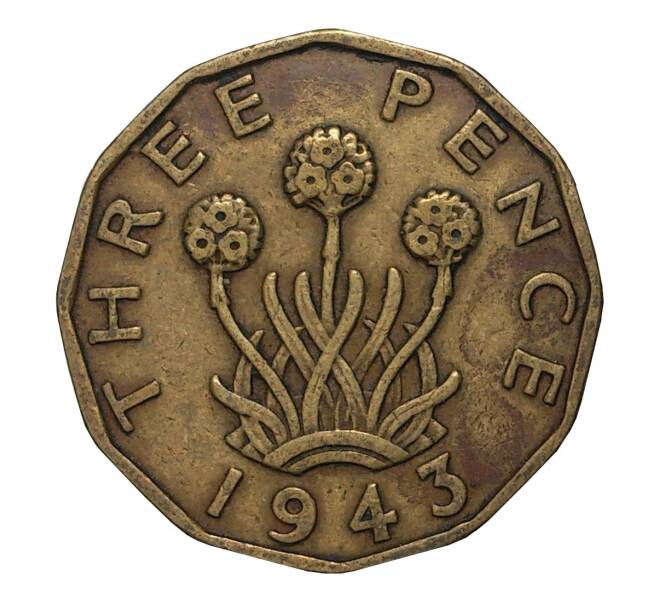 Монета 3 пенса 1943 года (Артикул: M2-2049) — Фото №1