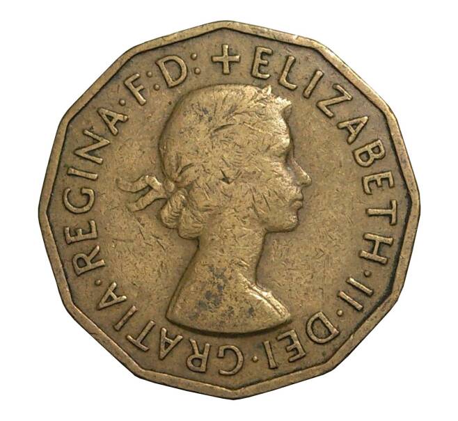 Монета 3 пенса 1956 года (Артикул: M2-2052) — Фото №2