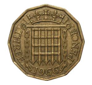 3 пенса 1966 года — Фото №1