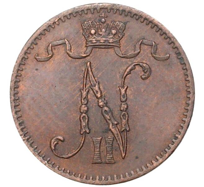 Монета 1 пенни 1909 года Русская Финляндия (Артикул: M1-45378) — Фото №2