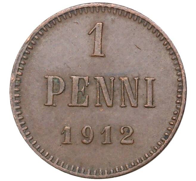 Монета 1 пенни 1912 года Русская Финляндия (Артикул M1-45383)