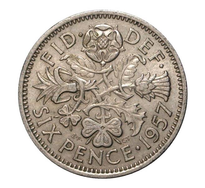 Монета 6 пенсов 1957 года (Артикул: M2-2063) — Фото №1