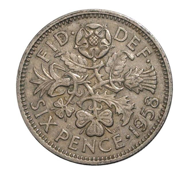 Монета 6 пенсов 1958 года Великобритания (Артикул: M2-2064) — Фото №1