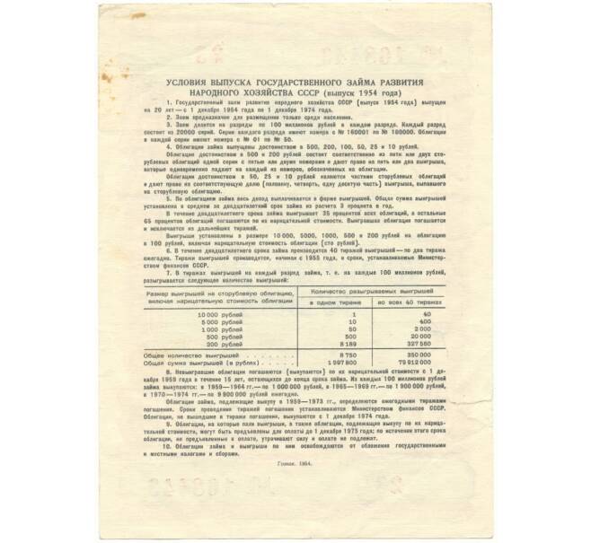 Банкнота Облигация на сумму 25 рублей 1954 года Государственный заем развития народного хозяйства СССР (Артикул K11-5688)