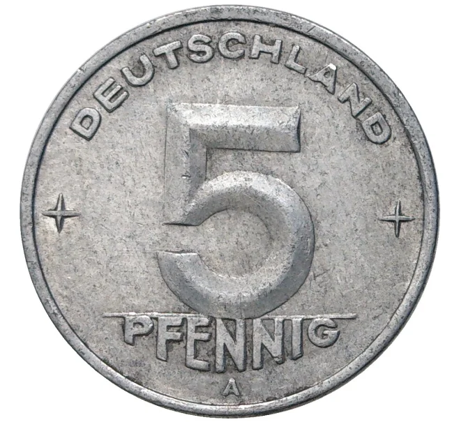 Монета 5 пфеннигов 1949 года А Восточная Германия (ГДР) (Артикул K11-5864)