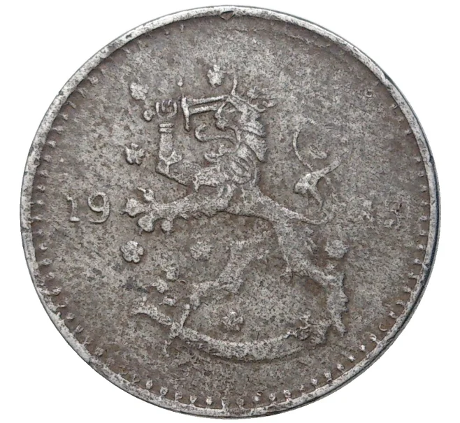 Монета 1 марка 1943 года Финляндия (Артикул K11-5888)