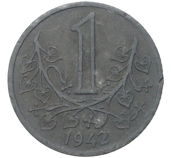 Монета 1 крона 1942 года Богемия и Моравия (Артикул K11-5915)