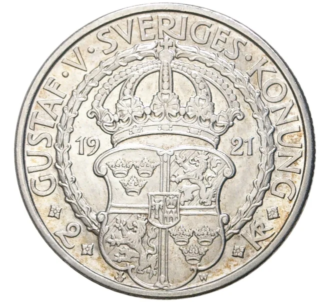 Монета 2 кроны 1921 года Швеция «400 лет Войне за Независимость» (Артикул M2-55987)