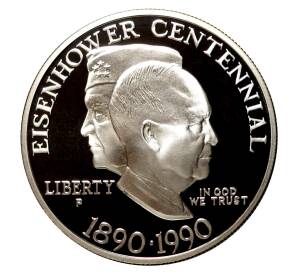 1 доллар 1990 года 100 лет со дня рождения Дуайта Д. Эйзенхауэра — Фото №1