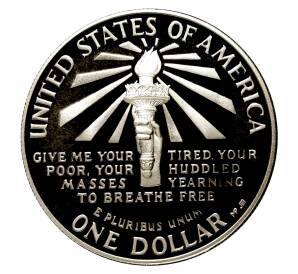 1 доллар 1986 года 100-летие освящения статуи Свободы — Фото №2