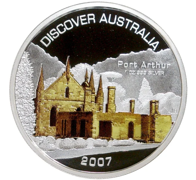 Монета 1 доллар 2007 года Австралия «Откройте Австралию — Порт Артур» (Артикул K11-6016)