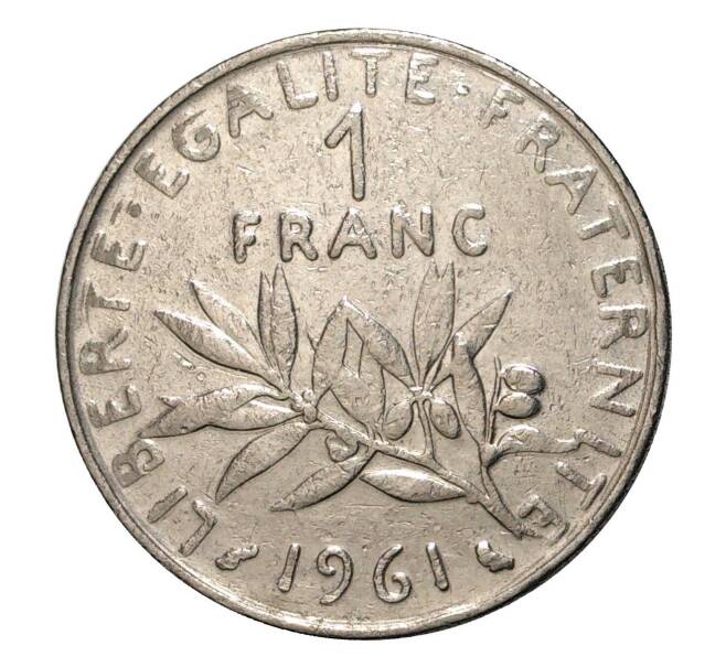 Монета 1 франк 1961 года Франция (Артикул: M2-2109) — Фото №1