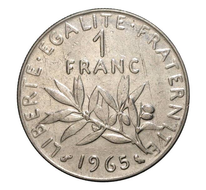 Монета 1 франк 1965 года (Артикул: M2-2111) — Фото №1