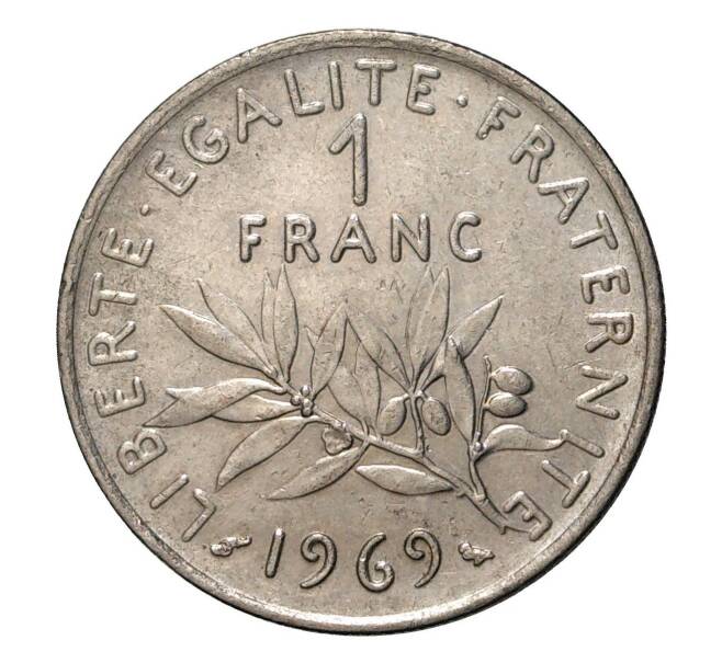 Монета 1 франк 1969 года Франция (Артикул: M2-2113) — Фото №1
