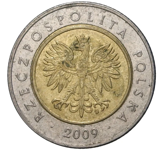 Монета 5 злотых 2009 года Польша (Артикул K11-6126)