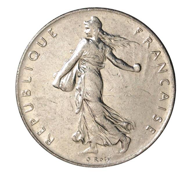 Монета 1 франк 1975 года Франция (Артикул: M2-2118) — Фото №2