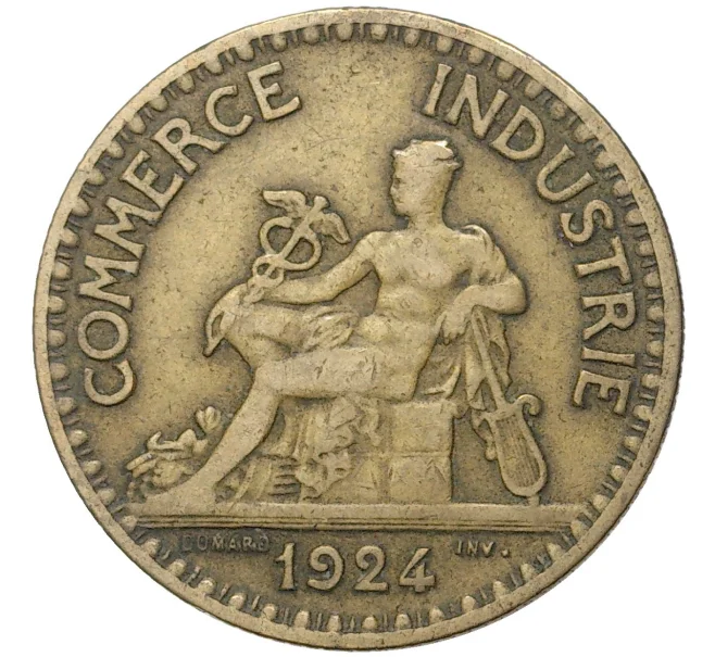 Монета 2 франка 1924 года Франция (Артикул K11-6203)