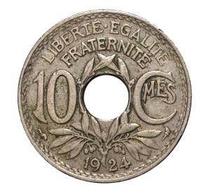 10 сантимов 1924 года Франция — Фото №1