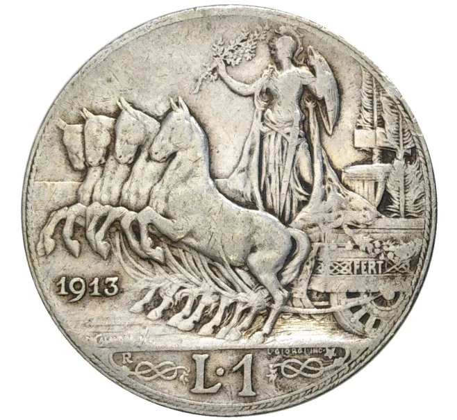 Монета 1 лира 1913 года Италия (Артикул K11-6224)