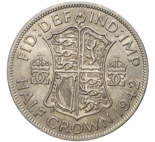Монета 1/2 кроны 1942 года Великобритания (Артикул K11-6229)