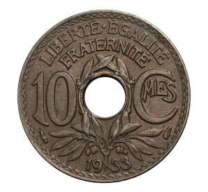 10 сантимов 1933 года Франция — Фото №1