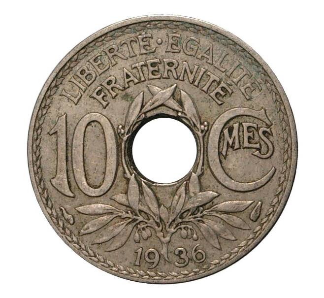 Монета 10 сантимов 1936 года Франция (Артикул: M2-2144) — Фото №1