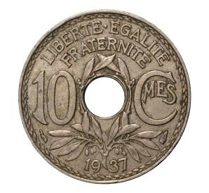 10 сантимов 1937 года Франция — Фото №1