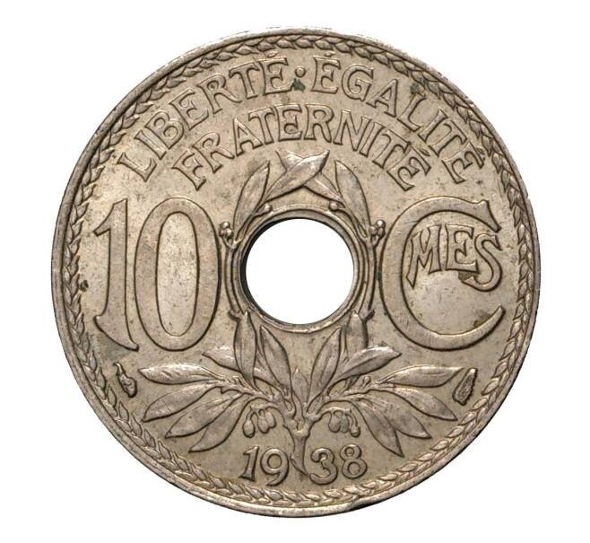 Монета 10 сантимов 1938 года Франция (Артикул: M2-2146) — Фото №1